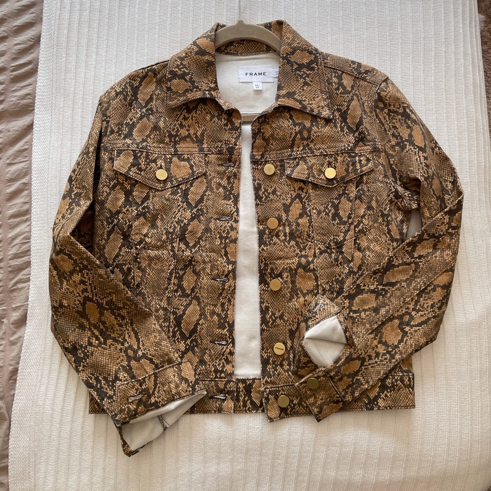 FRAME denim snake skin jacket
